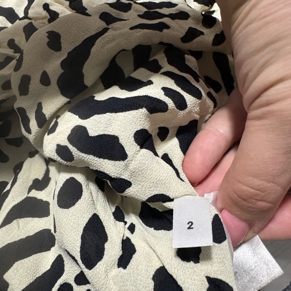 Reformation Women’s Animal Print spot Tie Tank Top - Size 2, Cream & Black - Picture 4 of 4